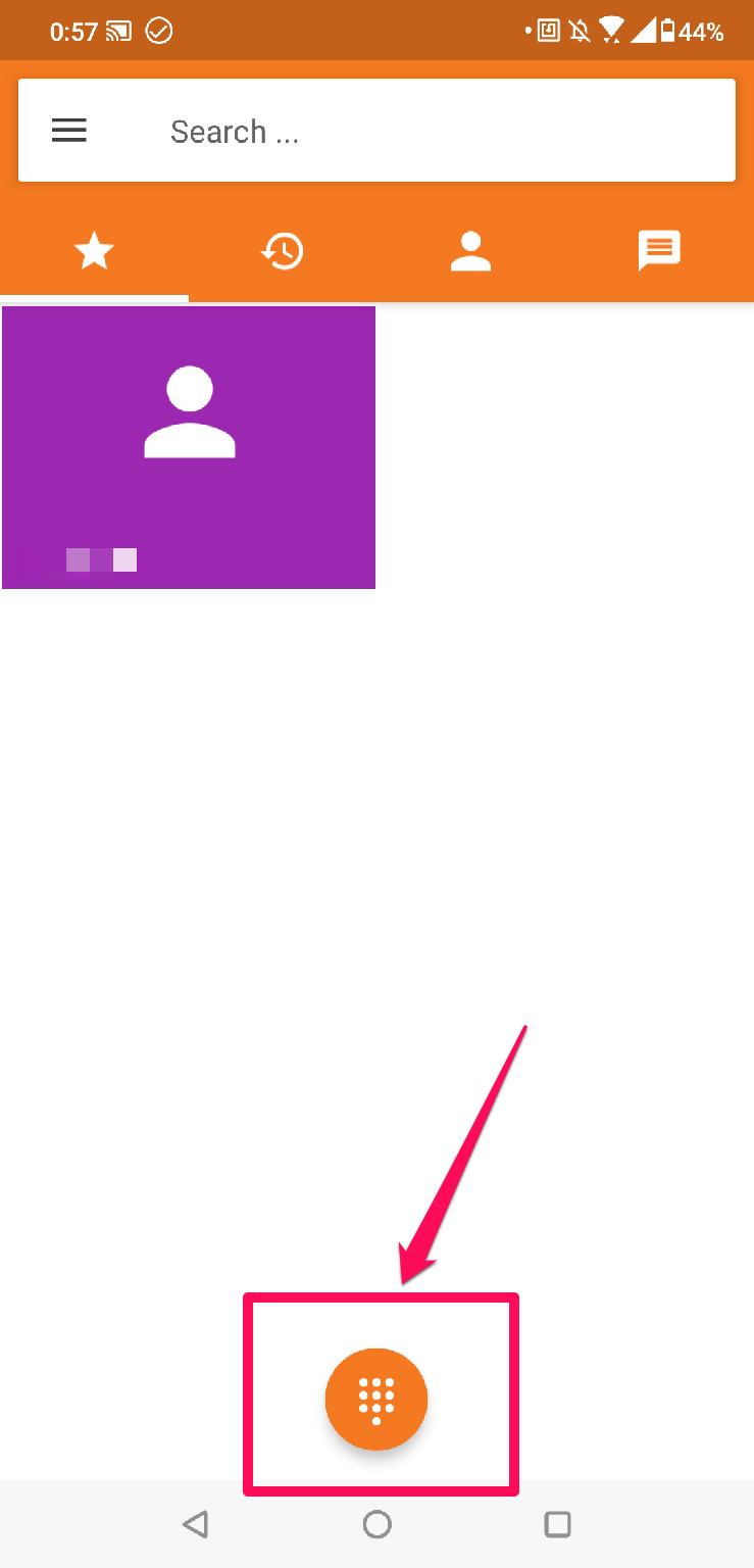 ダイヤルキーパッドの場所