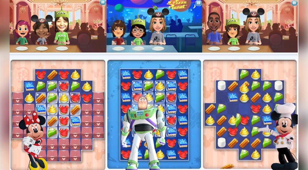 夢のお菓子のパズルゲーム 世界中のディズニーテーマパークのレストランをバーチャルツアー