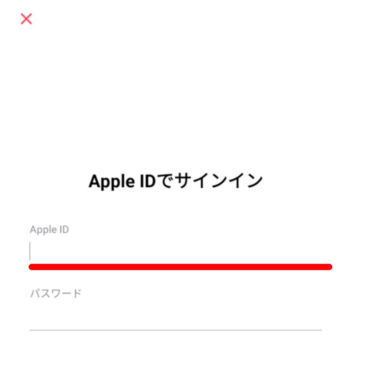 appleMusicサインイン画面画像