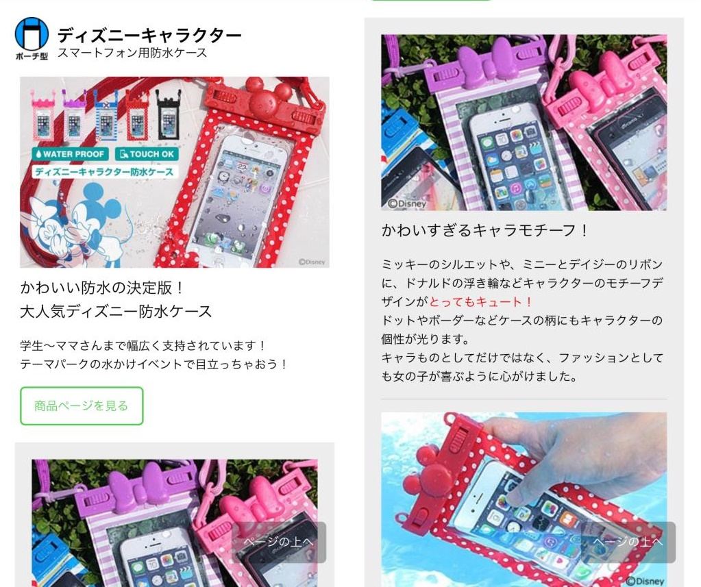 ディズニー放水ケース