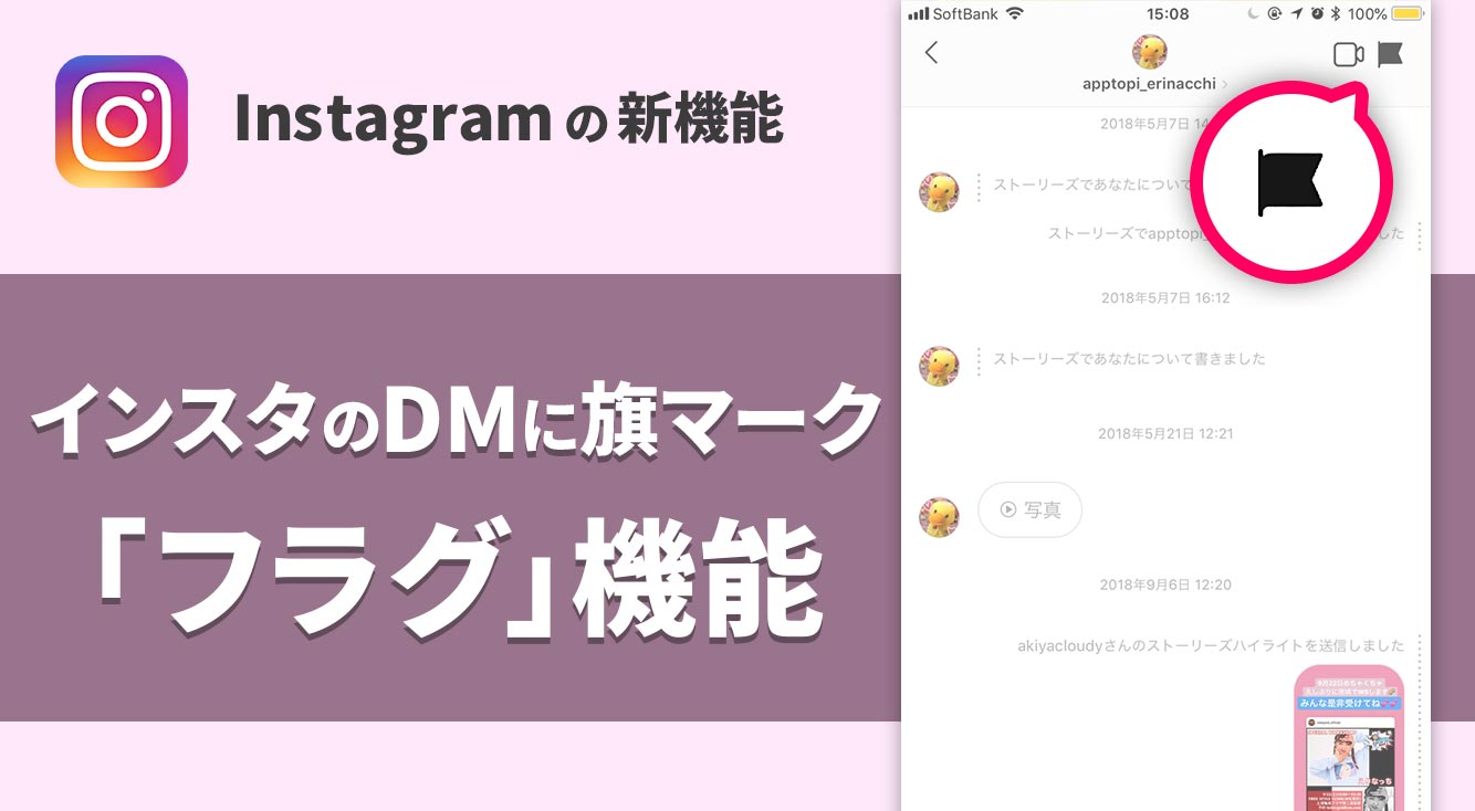 【インスタ】DMの旗マーク、これ何?フラグを付けて大事なメッセージを逃さない
