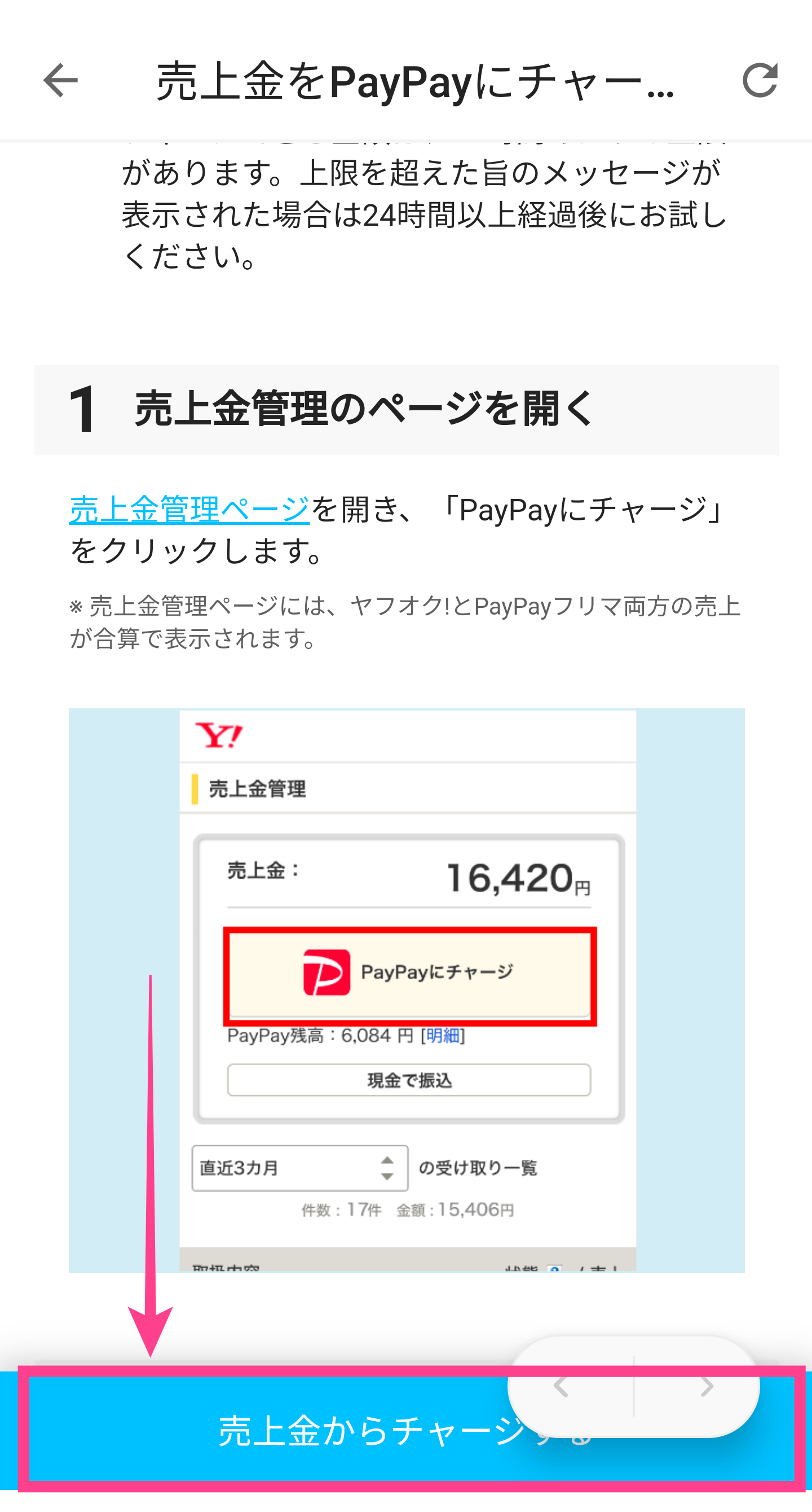 PayPay-売上金チャージ