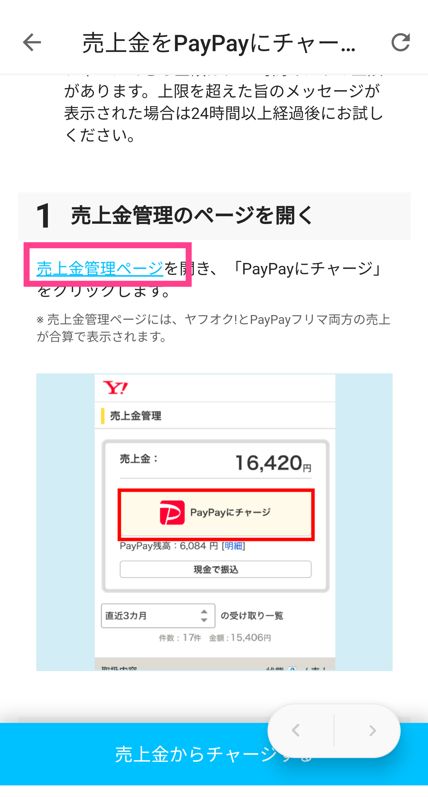 PayPay-売上金管理ページ