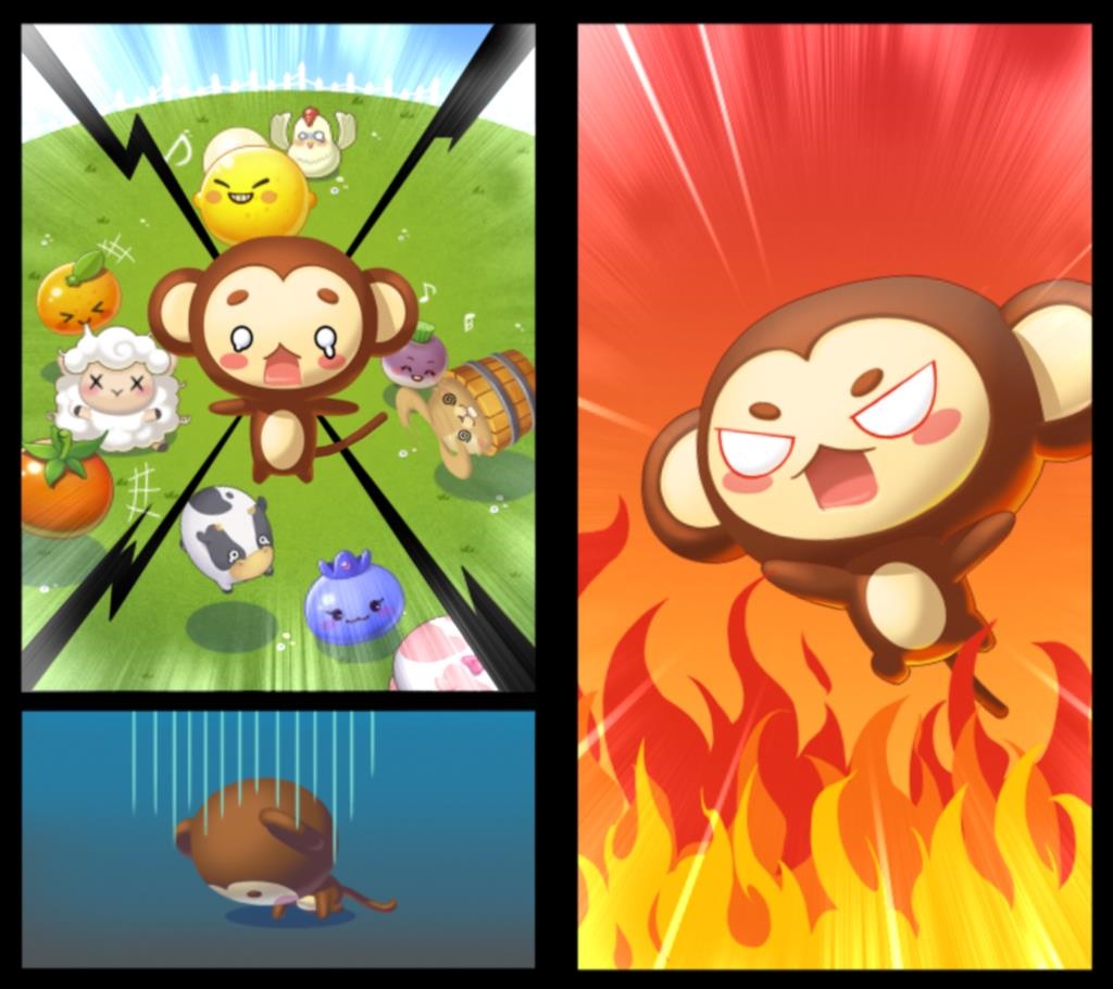 激怒したラインのサル