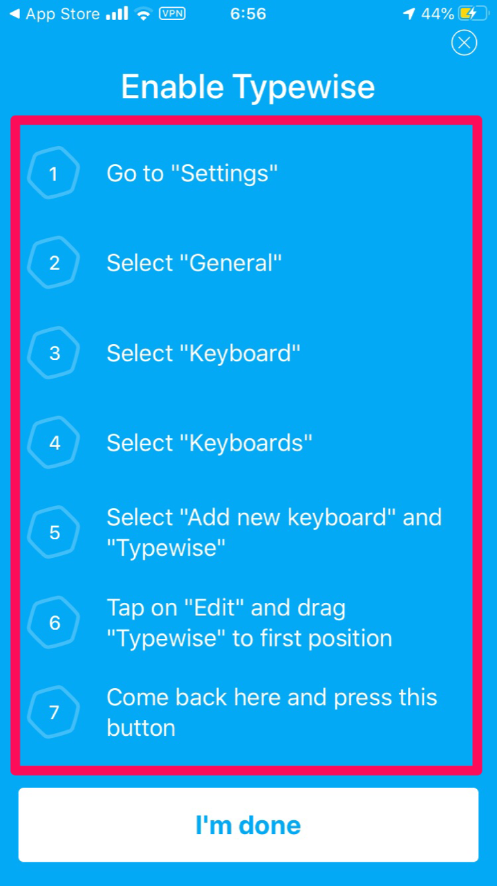 「Typewise」のキーボード設定方法