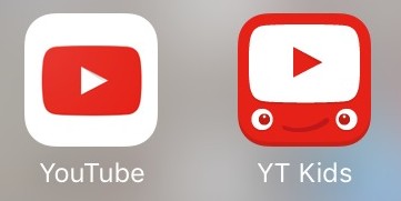 YouTubeとYouTubeキッズのアイコン