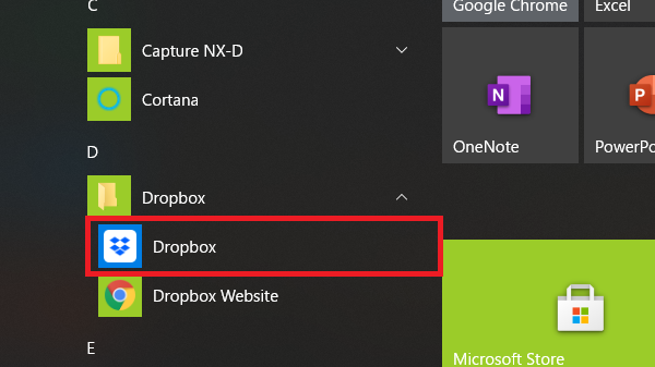 「Dropbox」アプリを起動